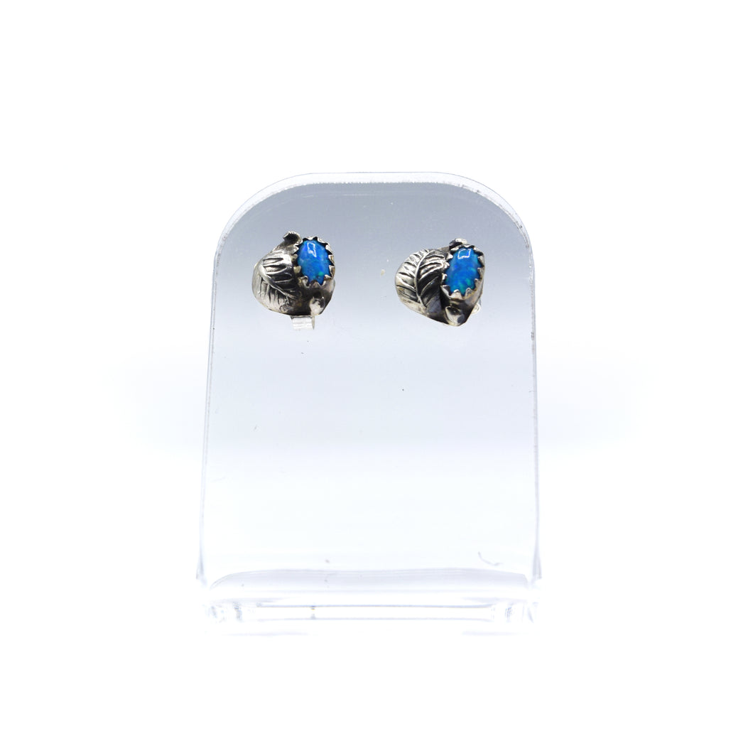 Zuni Synthesized Opal Earrings in 925 Silver