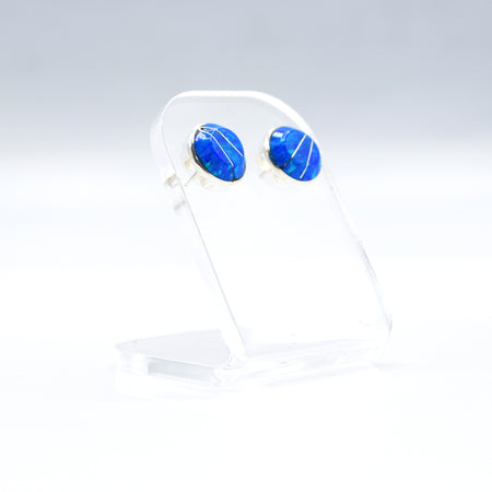 Zuni Synthesized Opal Earrings in 925 Silver