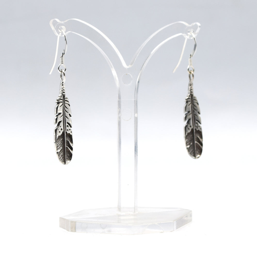 Navajo Feathers Earrings in Sterling Silver