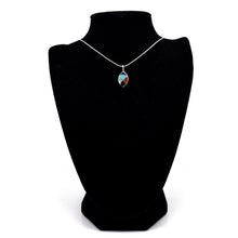 Load image into Gallery viewer, Zuni Channel Inlay Pendant – Sterling Silver with Turquoise, Coral, Mother of Pearl &amp; Onyx
