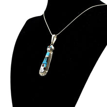 Load image into Gallery viewer, Zuni Sunface Pendant – Sterling Silver with Channel Inlay in Turquoise, Coral &amp; Mother of Pearl
