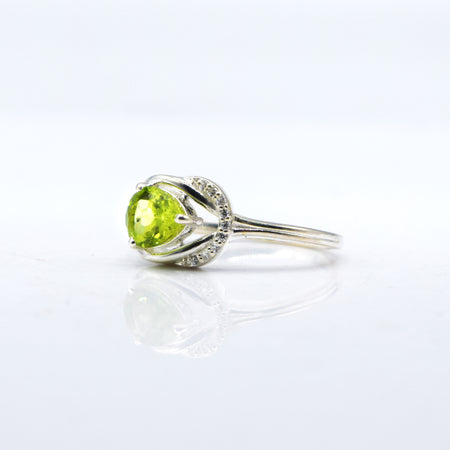Peridot and Topaz Ring 925 Silver