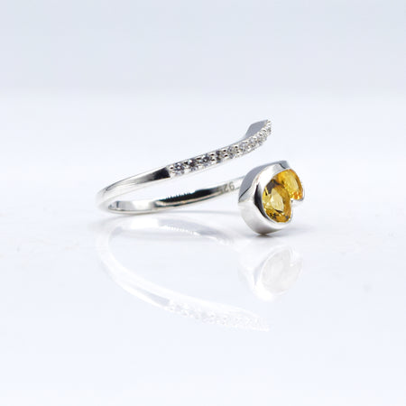 Citrine and Topaz Ring 925 Silver