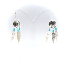 Load image into Gallery viewer, Navajo feather earrings in sterling silver
