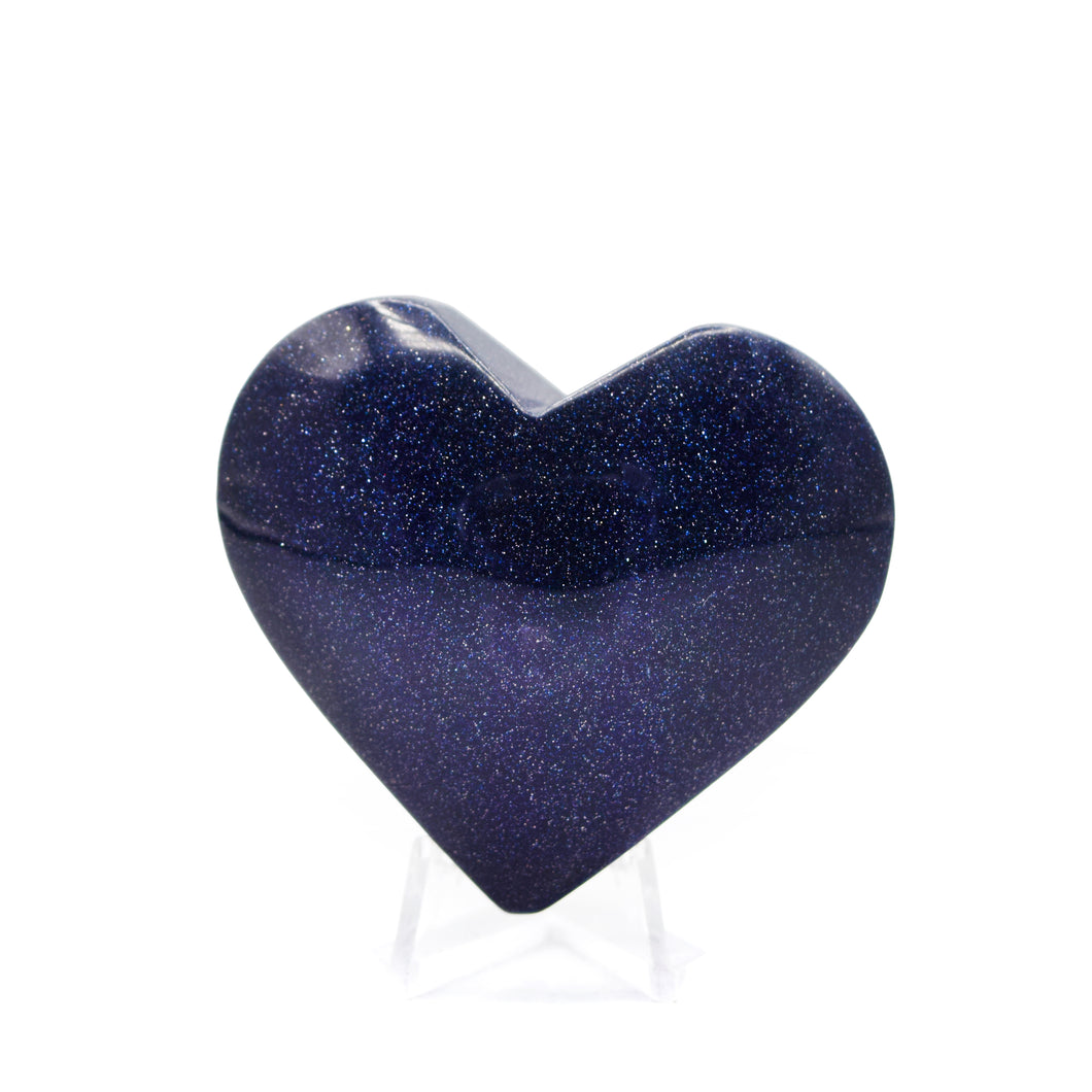 Blue Goldstone Heart