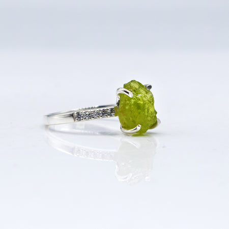 Peridot and Topaz Ring 925 Silver