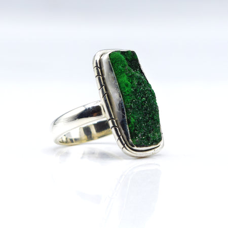 Green Garnet Ring 925 Silver