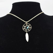 Load image into Gallery viewer, Navajo Feathers Turquoise Pendant in 925 Silver
