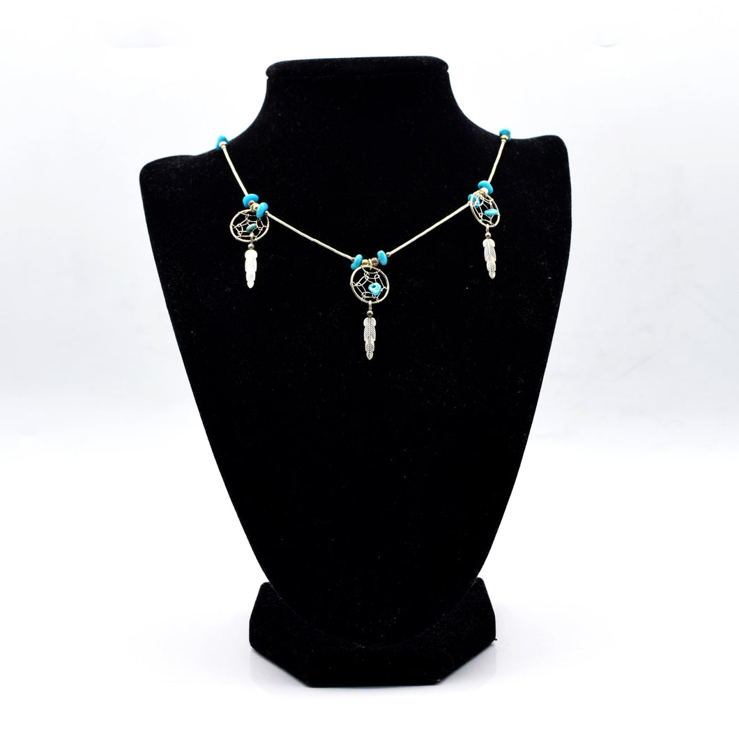 Zuni, Turquoise Necklace in Sterling Silver
