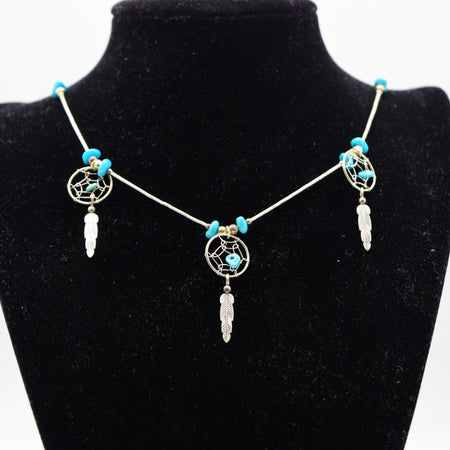 Zuni, Turquoise Necklace in Sterling Silver