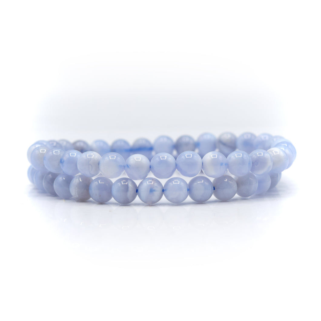 Blue Lace Agate beaded bracelet