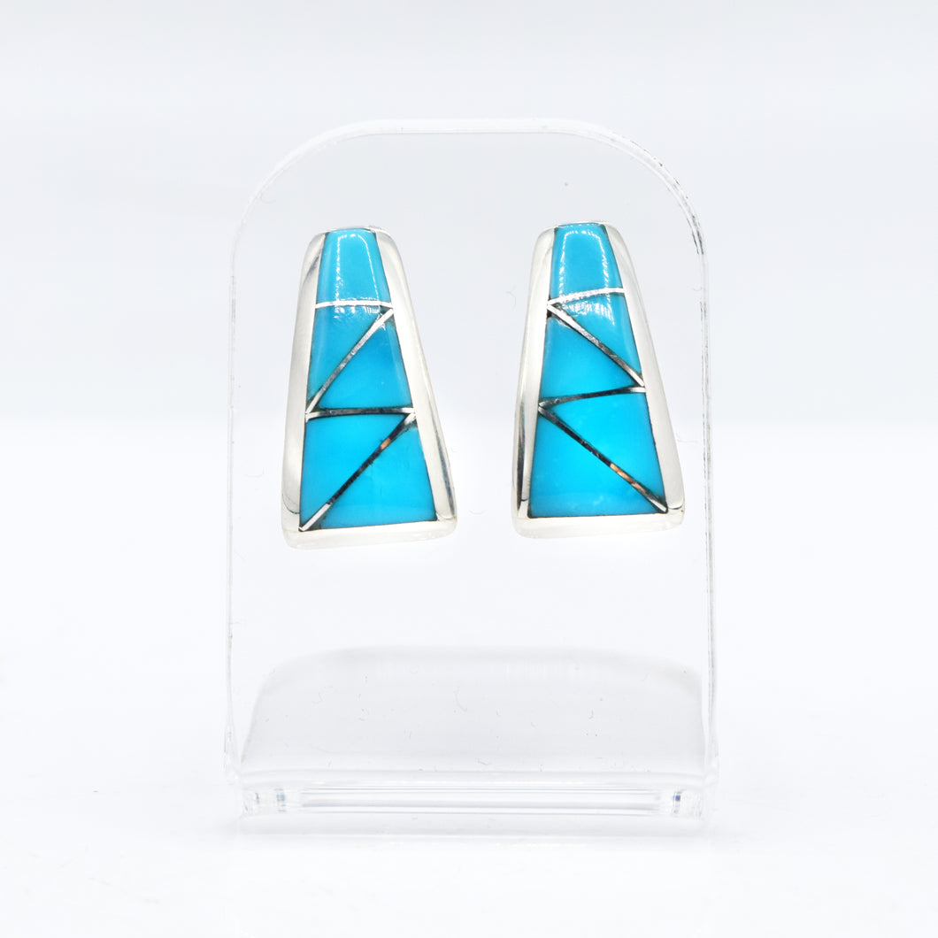 Zuni Turquoise Earrings in 925 Silver