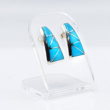 Load image into Gallery viewer, Zuni Turquoise Earrings in 925 Silver
