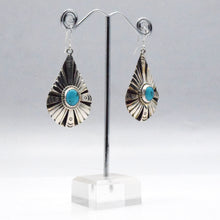 Load image into Gallery viewer, Navajo Turquoise Earrings Sterling Silver
