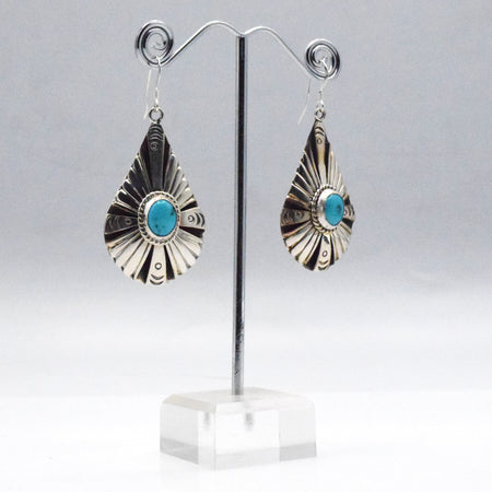 Navajo Turquoise Earrings Sterling Silver