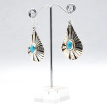 Load image into Gallery viewer, Navajo Turquoise Earrings Sterling Silver
