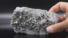 Load and play video in Gallery viewer, Pyrite and Clear Quartz Cluster

