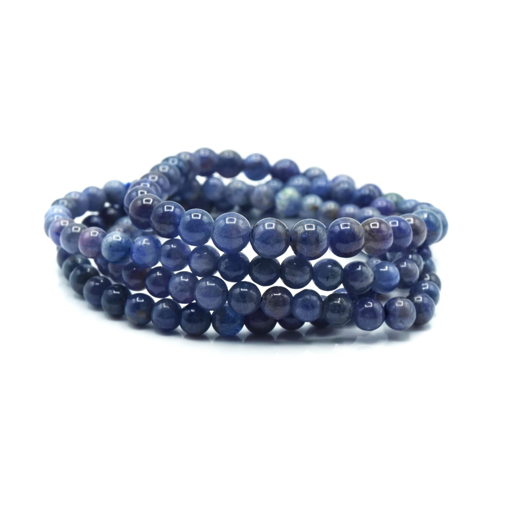 Tanzanite Beaded Bracelet Two Feathers Brighton