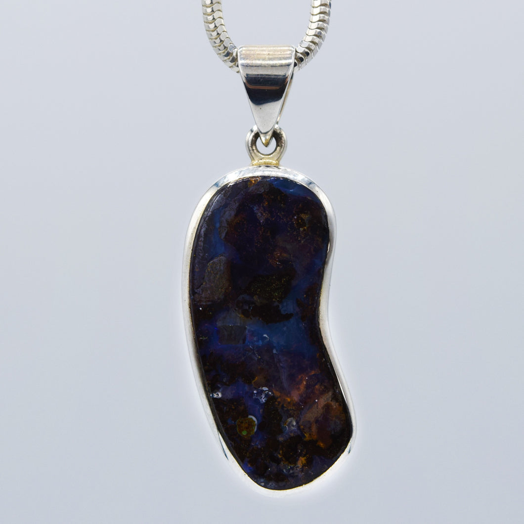 Boulder Opal Pendant Inlay 925 Silver