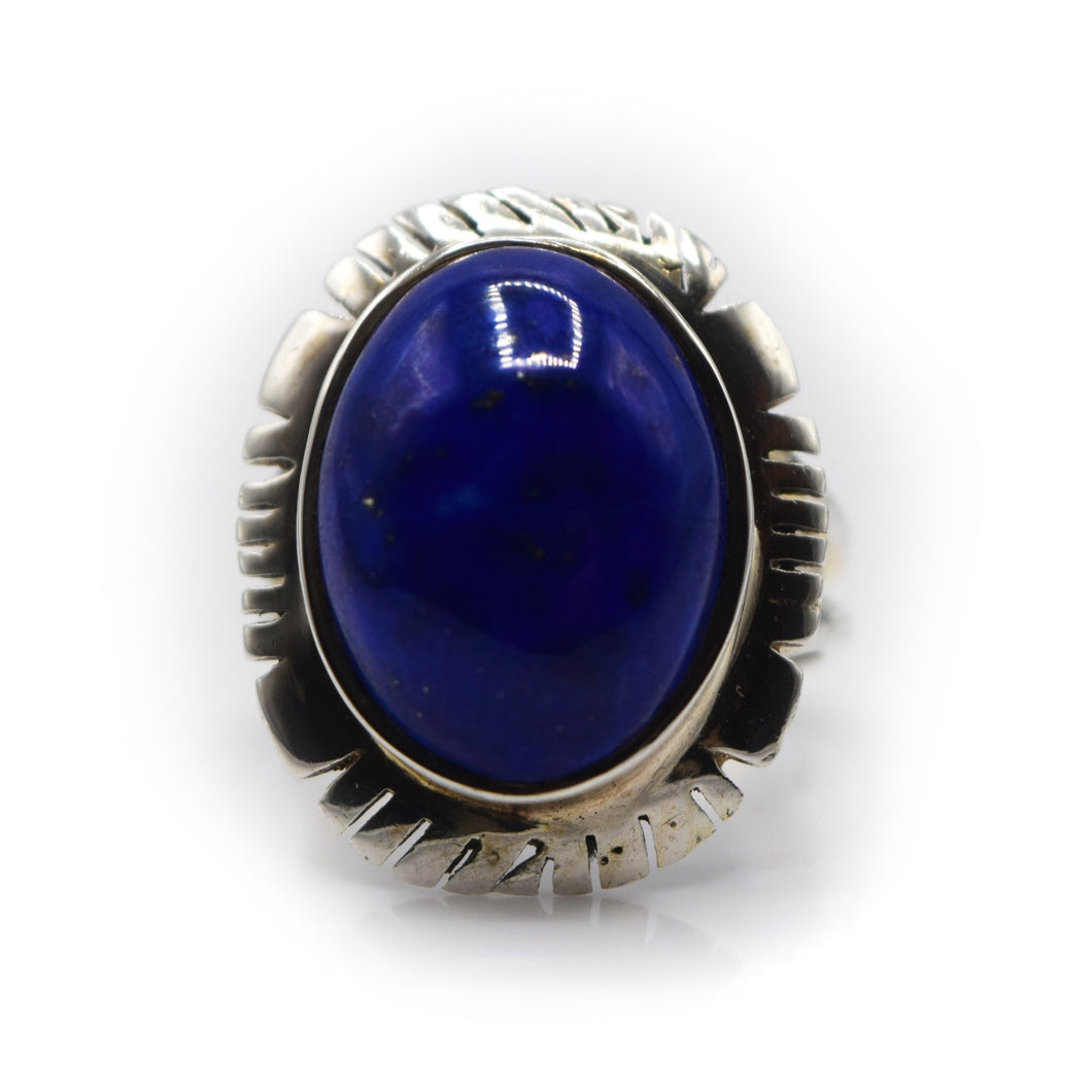 Lapis Oval Ring 925 Silver