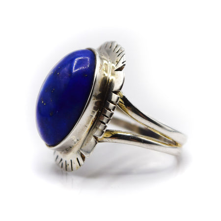 Lapis Oval Ring 925 Silver