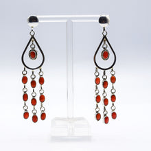 Load image into Gallery viewer, Navajo, 925 Silver Overlay Coral Earrings
