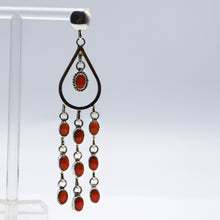 Load image into Gallery viewer, Navajo, 925 Silver Overlay Coral Earrings
