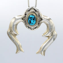 Load image into Gallery viewer, Navajo, 925 Silver Turquoise Pendant
