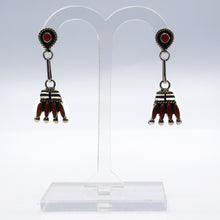 Load image into Gallery viewer, Zuni, 925 Silver Coral Needlepoint Earrings
