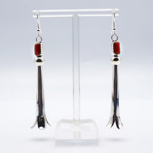 Load image into Gallery viewer, Navajo, 925 Silver Coral Earrings
