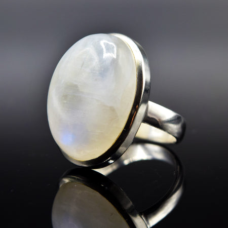 Moonstone Oval Ring 925 Silver