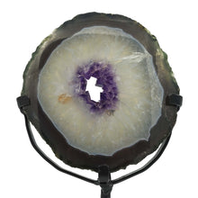 Load image into Gallery viewer, Amethyst Druzy Agate on stand
