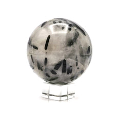 Load image into Gallery viewer, Black Tourmalinated Quartz Sphere
