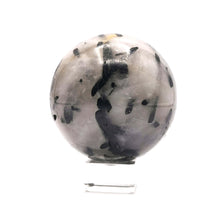 Load image into Gallery viewer, Black Tourmalinated Quartz Sphere
