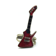 Load image into Gallery viewer, Coral and Onyx Guitar Ring
