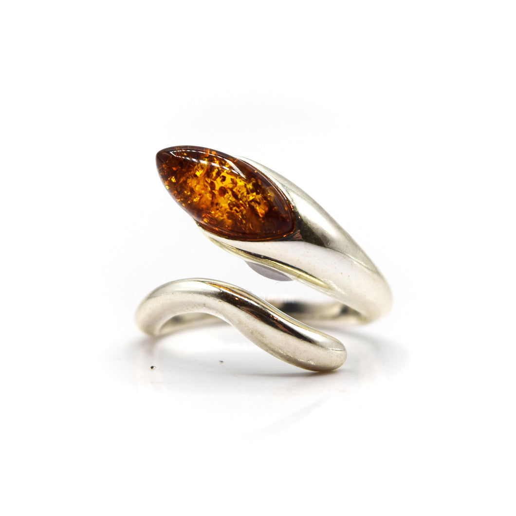 Amber Ring in 925 Silver