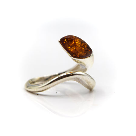 Amber Ring in 925 Silver