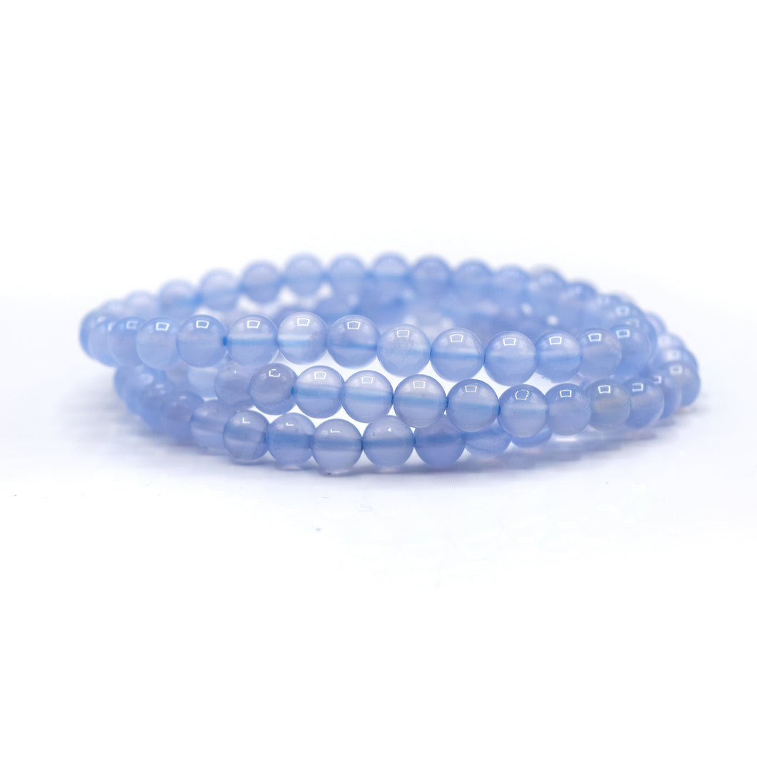 Blue Chalcedony Beaded Bracelets