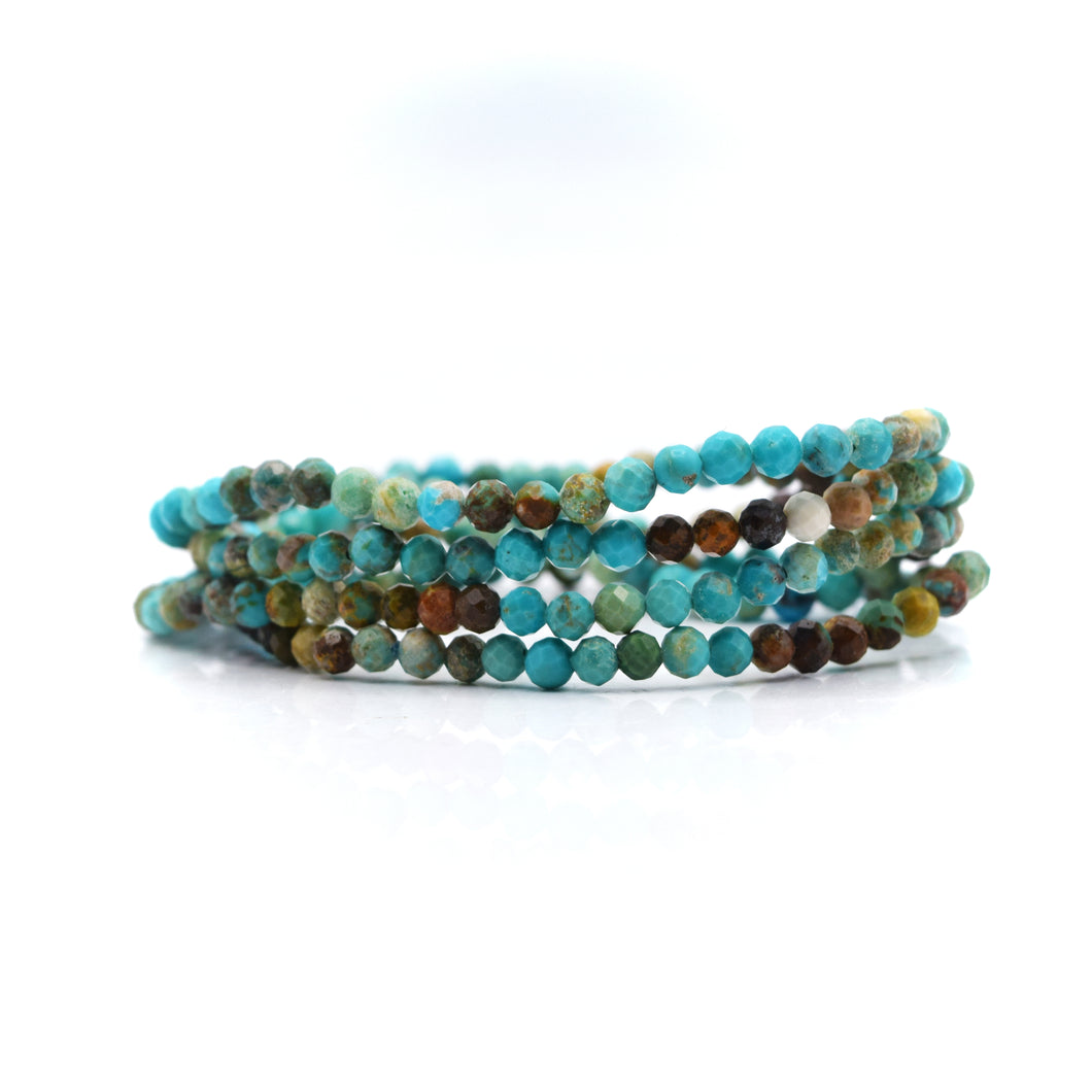 Turquoise 4mm Faceted Beaded Bracelet