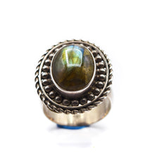 Load image into Gallery viewer, Labradorite Ring 925 Silver
