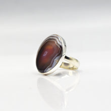 Load image into Gallery viewer, Red Banded Agate Ring in 925 Silver
