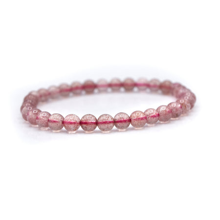 Strawberry Quartz Beaded Bracelet