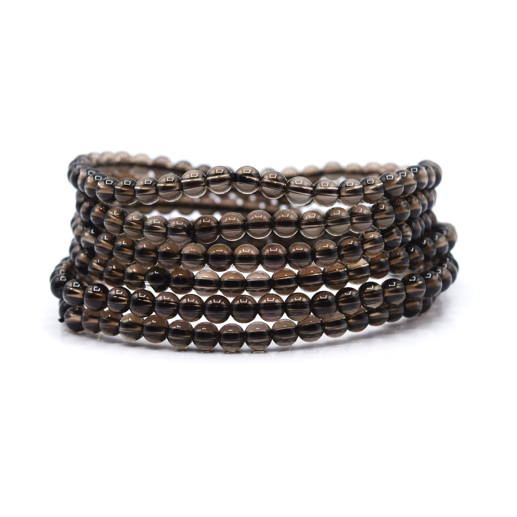 Smoky Quartz 4mm Beaded `Bracelet