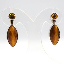Load image into Gallery viewer, Tigers Eye Earrings in 925 Silver
