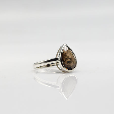 smokey quartz Ring in 925 Silver