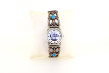 Load image into Gallery viewer, Navajo, Silver and Turquoise Watch

