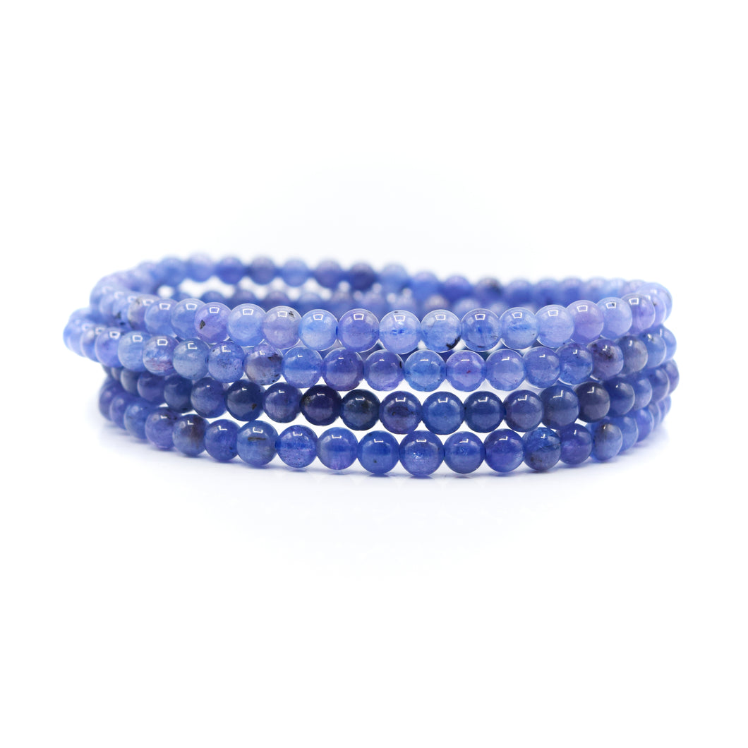 Tanzanite 4mm Beaded Bracelet