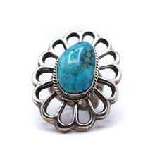 Load image into Gallery viewer, Navajo Flower Turquoise Ring
