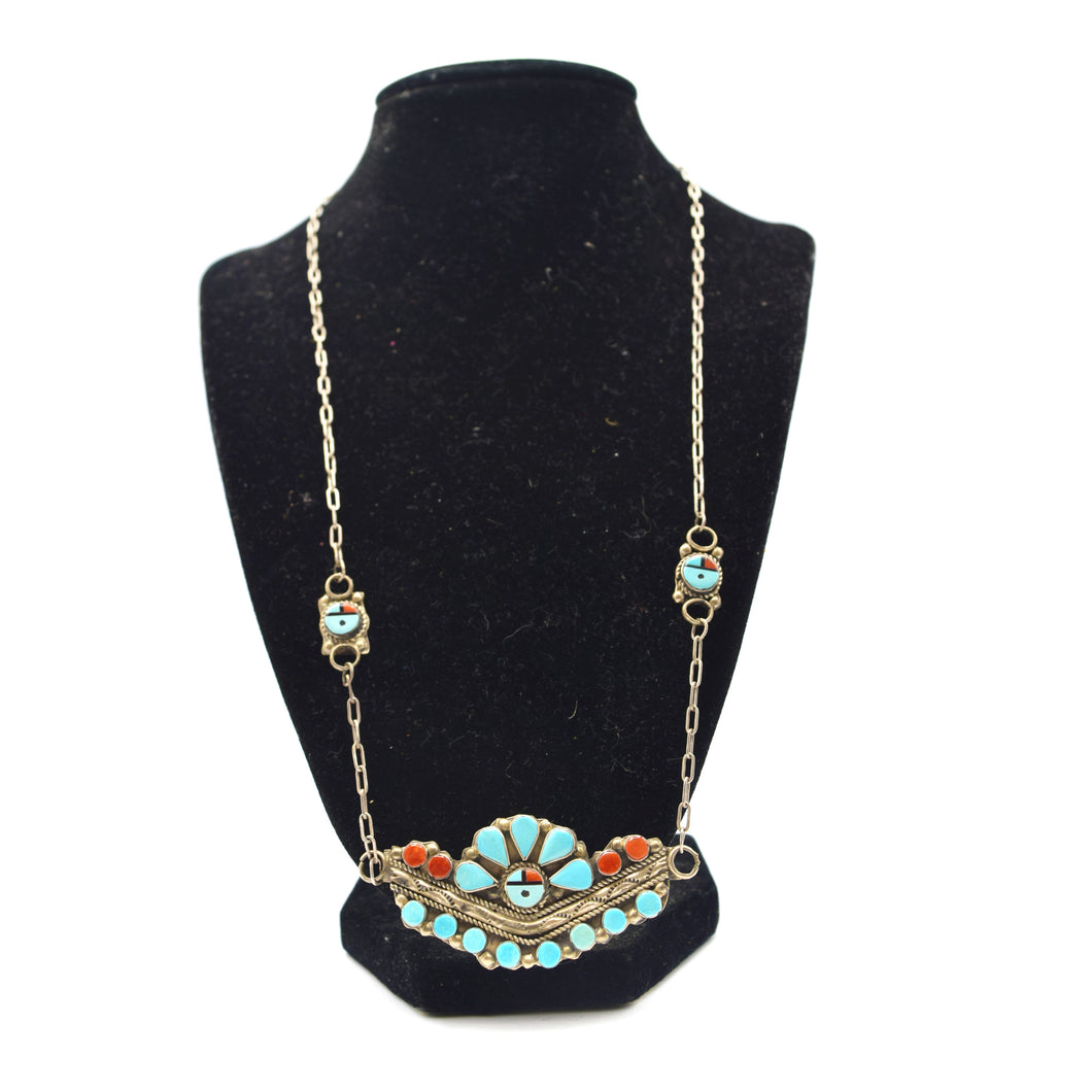 Zuni, Turquoise and Coral Necklace