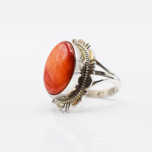 Load image into Gallery viewer, Navajo Spiny Oyster Ring in 925 Silver
